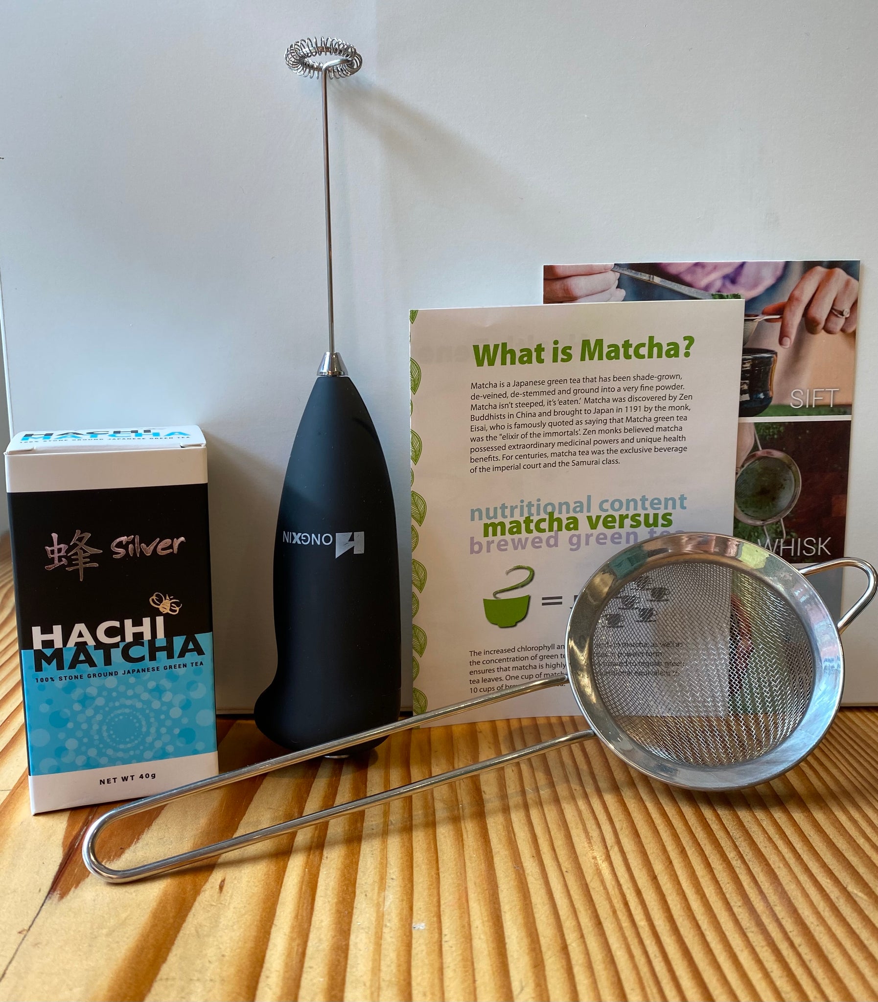Beginner Matcha Kit with Hachi Matcha Silver –